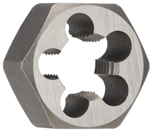HSS-America DWT Carbon Stahl Sechskant Schneideisen (# 4–101,6–12,7 cm-8, M1,6 x Ring – M50 x 1,5, Standard und Linke Hand), unbeschichtet (hell) Finish, 1-1/4-7, 1