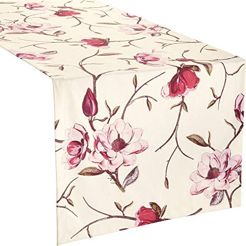 Erwin Müller Tischwäsche, Tischläufer Magnolie Magnolie Größe 50x150 cm - robuste Qualität, mit hochwertigem Kuvertsaum und Fleckschutz ausgerüstet