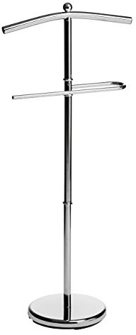 Premier Housewares Chrome Floor Standing Clothes Valet - Silver