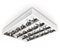 LumenTEC LED Rasterleuchte, 4x10W T8 LED, Bürolampe, 618 mm x 490 mm x 75 mm, Weiß, für Büros