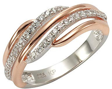 Vivance Damen Ring 925/- Sterling Silber Glänzend Zirkonia rot 360272044