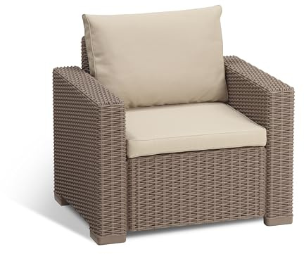 Allibert Lounge Sessel, Garten, California Sessel 2 Stück, cappuccino/panama Sand, 83 x 68 x 72 cm, Kunststoff Lounge Sessel