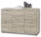 Stella Trading Universal Kommode in San Remo Eiche Optik, hell - Schlichtes Sideboard mit viel Stauraum für Ihren Wohnbereich - 135 x 90 x 40 cm (B/H/T)