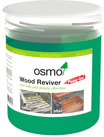 Osmo Wood Reviver Power Gel 500ml – Restores Greyed Exterior Wood – Revives Natural Timber Colour – Deep-Cleaning Gel for Decking, Cladding & Garden Furniture