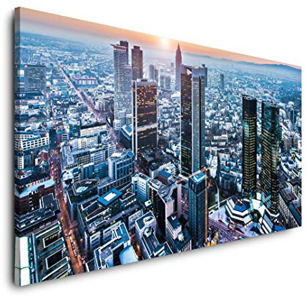 Frankfurt am Main 120x 60cm Panorama Leinwand Bild XXL Format Wandbilder Wohnzimmer Wohnung Deko Kunstdrucke