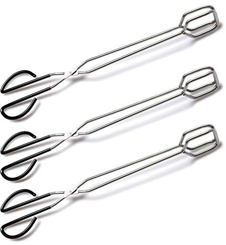 Hiash Edelstahl-Küchenzange, 40,6 cm, extra lange Scherenzange mit komfortablem Griff für Grillen, 3 Stück