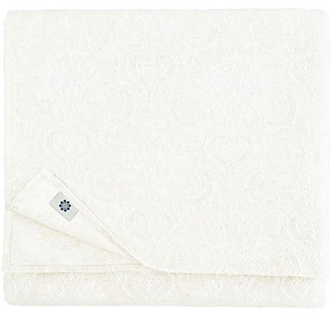 Linen & Cotton Jacquard Damast Tischdecke Tischtuch Tischwäsche Waverly -46% Leinen, 54% Baumwolle, Weiß/Weiss (147 x 250 cm) Lang Rechteckig für Home Küche Dekoration Gastronomie Hochzeit