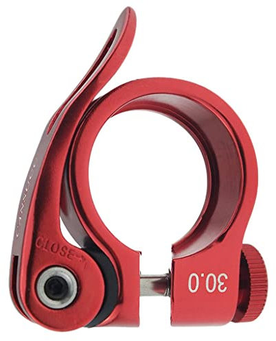 MagiDeal 30mm Fahrrad Sattelklemme mit Schnellspanner für 27, 25,4 mm Sattelstütze, Rot