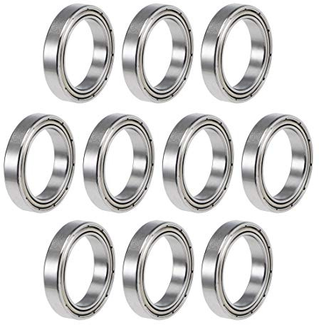 sourcing map Doppelt Geschirmt Kugellager Kugellager Set 10 Stück | Rillenkugellager 6702ZZ Z2 15mm x 21mm x 4 mm Chromstahl kugellager groß Skateboard Bearings Skateboard Kugellager
