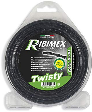 Ribimex PRDFG15X30T - Hilo Profesional Cuadrado Trenzado, 3 mm x 15 m, Color Negro
