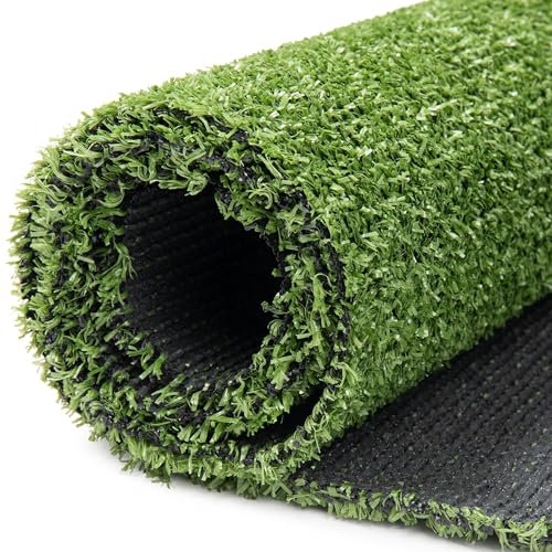 TAPISO Pure Green Rasenteppich Kunstrasen Grün Höhe: 6mm Meterware Kunstrasenteppich Wetterfest Schnelltrocknend Outdoor Balkon Terrasse Garten 100 x 110 cm