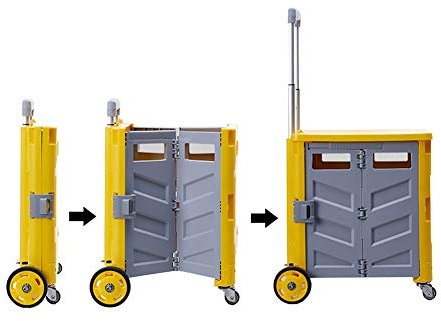 ASN Einkaufskorb mit Rollen Kaufwagen Klappbox, 75L Supermarkt 4-Rad Einkaufswagen, SUV Faltender Aufbewahrungsbehälter, Reise Camping Utility Vehicle
