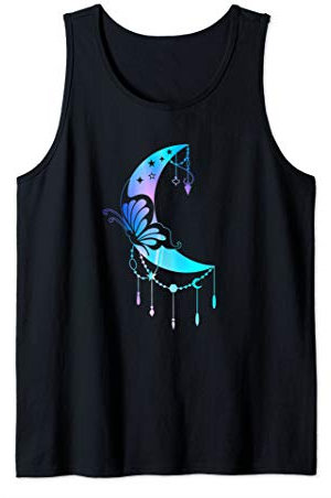 Spiritueller Halbmond Schmetterling Mandala Yoga Tank Top