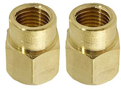 Reduzierstück für Luft, Wasser, Öl, 1/4 Zoll BSP auf 1/2 Zoll BSP Innengewinde, Messing, Innengewinde, Sechskant, Reduzierbuchse, Adapter für Luft, Wasser, Öl (2 Stück)