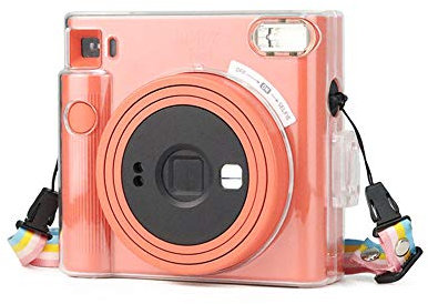JXE Transparente Schutzhülle für Kamera Fujifilm Instax Square SQ1 mit Schultergurt, kompatibel mit Fujifilm Instax Square