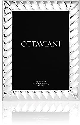 Ottaviani Portafoto fascia stretta della Collezione Torchon in Miro Silver cm 13x18