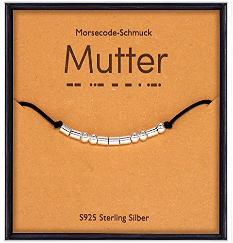 Suyi Muttertagsgeschenke Für Mutter Mama Morsecode Armband Für Frauen Her 925 Sterling Silber Perlen Armband Mutter