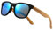 WOODONLY Holz Retro Polarisierte Sonnenbrille - Cooler Stil Mattes Rahmen Perfekte Geschenke für Damen und Herren (Zebrano Blau)