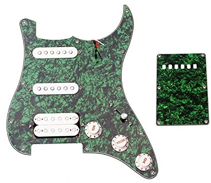Geladenes Schlagbrett Grüne Dauerhafte Elektrische Gitarre Vorgedrahtet SSH. Humbucker Pickup Pickguard Für Stratocaster-Gitarre Vorverdrahtetes geladenes Schlagbrett