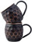 Staglife Lot de 2 tasses Moscow Mule noires en nid d'abeille de 473,6 g, en cuivre massif véritable pour boire des mules de Moscou, tasses en cuivre fabriquées à la main, coffret cadeau pour homme,