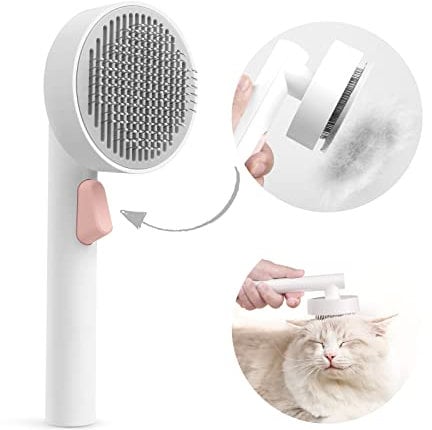 Cat Dog Brush for Grooming, Baytion Self Cleaning Slicker Pet Brush for Short or Long Haired Cats Puppy Kitten Massage to Remove Loose Undercoat, Mats, Tangled Hair and Shed Fur