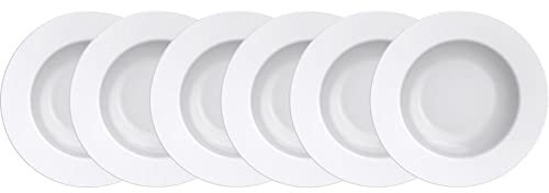 Tramontina - TRAMONTINA- Ensemble 6pcs Assiettes creuses Rondes Porcelaine blanche Augusta 23cm - Élégance intemporelle, design classique. Parfaites pour toutes les occasions.
