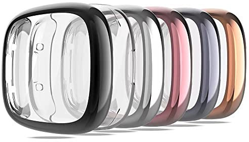 KPYJA Lot de 6 films de protection d'écran compatibles avec Fitbit Sense 2/Versa 4, coque de protection intégrale en TPU souple pour montre intelligente Fitbit Sense 2/Versa 4