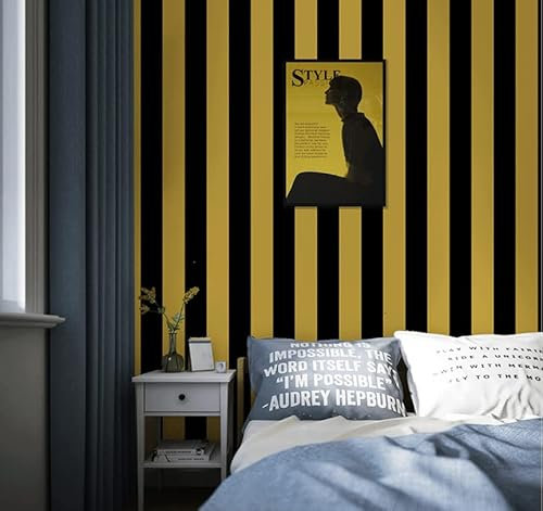 PVC rayé Papier Peint Rose Classique Noir et Blanc Nordique Rayures Verticales Papier Peint étanche