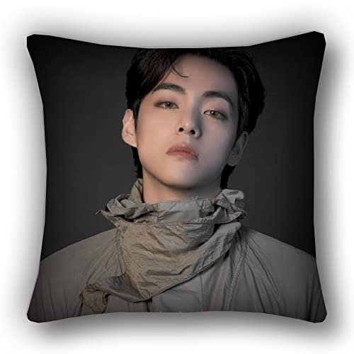 LOUJIN BTS Bangtan Boys Jimin V Suga Jungkook Doppelseitige Leinen-Kissenbezüge Kissen Bts Geschenke 45 cm x 45 cm