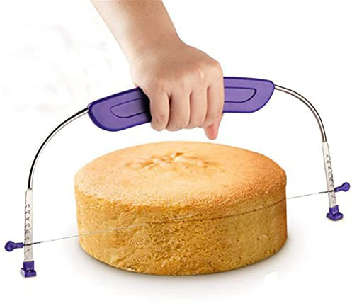 Affettatrice Per Pane Affettatrice for torte professionale livellatore regolabile con fili in acciaio inossidabile e manico for livellare le parti superiori delle torte a strati adatte for torte da 10