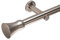 Deco-Raum Gardinenstange auf Maß 25mm Wandträger Style Rohr Endstück Kegel edelstahl-optik nach Maß gefertigt, ohne Ringe 60 cm