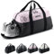 Fitgriff® Borsone Palestra Uomo & Donna V2 - Borsa Sportivo con Porta Scarpe e Tasca Umida da Viaggio, Sport, Fitness, Piscina - Duffel Bag (Nero/Rosa, 47 x 25 x 27 cm (Small))