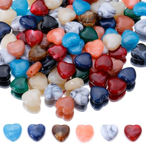 100 Stück Edelstein Cabochon Acrylperlen In Herzform Herz Perlen Acrylperlen Herzform Handarbeit Glasperlen Herzsteine Für Diy-schmuckherstellung, Halsketten, Armbänder, Ohrringe, Schlüsselanhänger