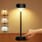 Rechargeable Table Lamp with Indicators, 3 Color Modes & Stepless Dimmable Battery, Timer & Memory Functions, Wireless for Living Room, Bedroom, Restaurant, Black