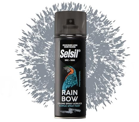 DETERMONDO SELSIL Bomboletta di Vernice Spray Acrilica Colore Ral 9006 Bianco Alluminio 400ml Bombolette Spray Colorate Multiuso per Interni ed Esterni, Adatto a Qualiasi Superficie