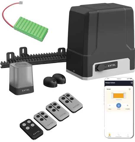 Extel - Motorisation connectée avec Batterie de Secours pour Portail Coulissant : Max 8m/500kg - XC500 - Extel Umii