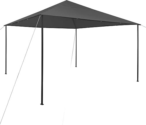 Homgoday Pavillon 4x4x3m Anthrazit 180g/m², Outdoor Gartenunterstand für Terrassen, Hinterhof und Rasen Partyzelt Eventzelt Festzelt Überdachung