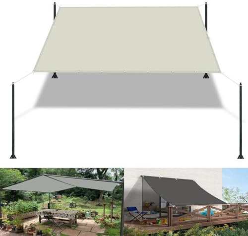 Protection UV Pergola en Toile 2.5 x 4 m UV Protection avec Oeillets Tissu Polyester Multi Couleur et Taille Bâche dombrages La Couverture VéGéTale Serre Pergola, Ivoire