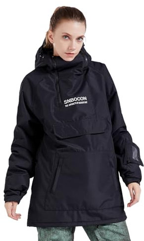 Bluemagic SkiJacken Skianzüge Schneeanzüge für Damen, Outdoorjacke Softshelljacken Outdoor Funktionsjacke, Winddicht Warm und Atmungsaktiv(Schwarz,XL)