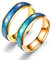 Daesar Partnerringe für Sie und Ihn, Eheringe Edelstahl Set Elektrokardiogramm Temperaturmessung Pärchen Ringe 6MM Personalisierte Ringe Rosegold Gold Damen Gr.70 (22.3)& Herren Gr.60 (19.1)