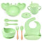 Coffret set Repas Bébé avec Cuillère Bébé 1er Âge, Assiette Ventouse Compartiment, Couverts Apprentissage, Bol Bébé et Gobelet Enfant - Vaisselle Essentielle pour Repas Sympas