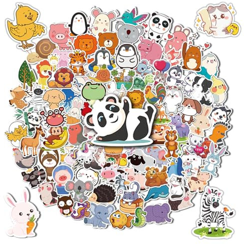 Stickers for Kids, 100 pcs Water Bottle Stickers for Kids, Cute Animal Vinyl Waterproof Stickers for Laptop Computer, Kawaii Stickers for Boys Girls Teachers Classroom Prizes for Students