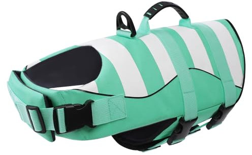 ASENKU Schwimmweste Hund Groß Hundeschwimmweste Sportstil mit Rettungsgrif Verstellbar Guter Auftrieb Rettungsweste Hund XXL für Dackel Chihuahua Französische Bulldogge Labrador