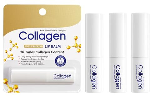 Collagen Lip Balm 3PCS – Pflegende Lippenmaske Mit Hyaluronsäure, Anti-Falten & Volumen-Effekt Für Weichere, Prallere Lippen, Nacht- Und Tagespflege, Natürliche Feuchtigkeit Für Glatte Lippen