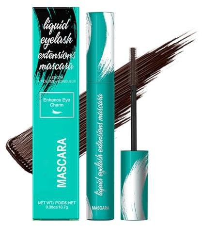 Wimperntusche Wasserfest, Braun Mascara Mit 360° Wimpern-Fächer, Verlängernde & Volumen Wimperntusche, Schweißfest & Wischfest Wimperntusche für Extra Definition, Falsche Wimpern Effekt, Augen Make Up
