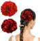 GGUFAY 2 pezzi forcina per capelli con peonia rossa, spilla con fiore artificiale, forcina per capelli da flamenco, acconciatura da sposa per donna, forcina per capelli con fiore