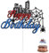SAVITA Cartoon Spider Birthday Cake Topper, Glitter Paper Cartoon Themed Happy Birthday Cupcake Topper Double-Sided Party Decoration for Boy & Girl