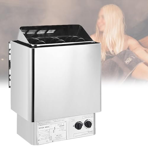 Sauna Heater 6KW/8KW/9KW 220V/380V Portable Indoor/Outdoor Sauna Heater with Integrated Control Unit Electric Sauna Heaters Stove Dry Steam Sauna Bath for Home Hotel Spa,8KW