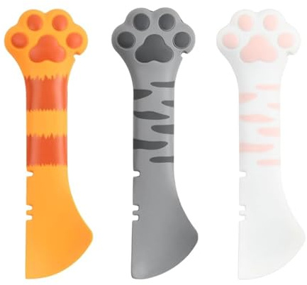 Hoite Lot De 3 Cuillères À Nourriture Humide Pour Chat, Petit Grattoir Multifonction Pour Boîtes De Conserve Pour Chat, Ouvre-boîte En Silicone Pour Animaux De Compagnie, Facile À Nettoyer