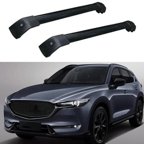 DPBXQ Dachgepäckträger Dachträger für Mazda CX-5 CX5 SUV 2017+ -Aluminium (2 Stücke) Integrierte Dachreling Tragkraft 75 Kg Vormontiert Inklusive Schloss,P